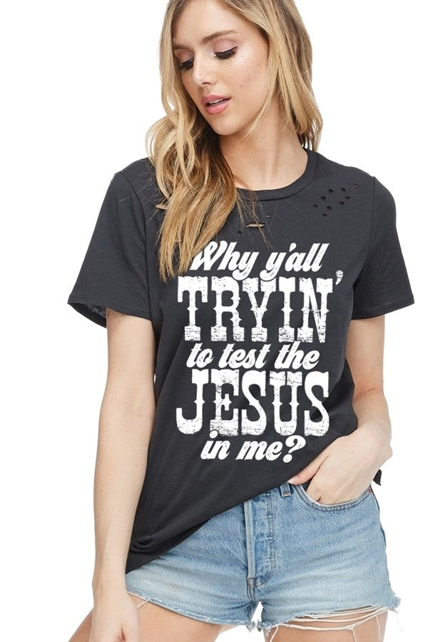 Distressed Graphic Top