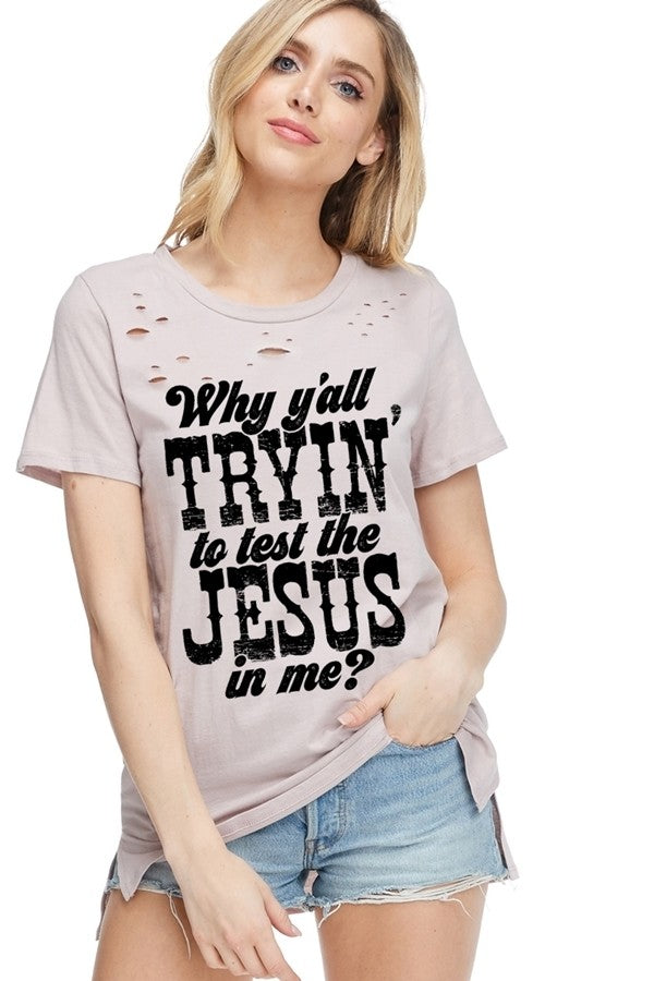 Distressed Graphic Top