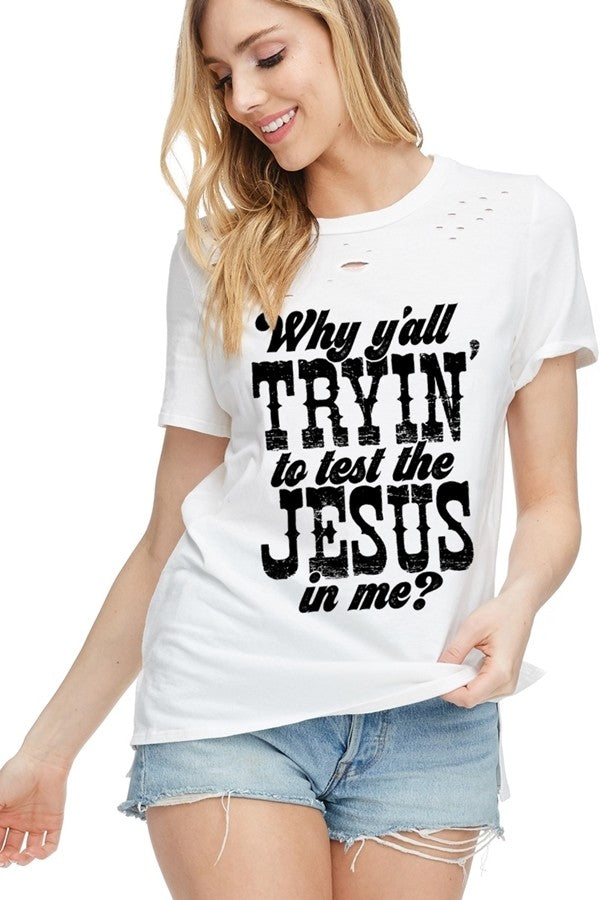 Distressed Graphic Top