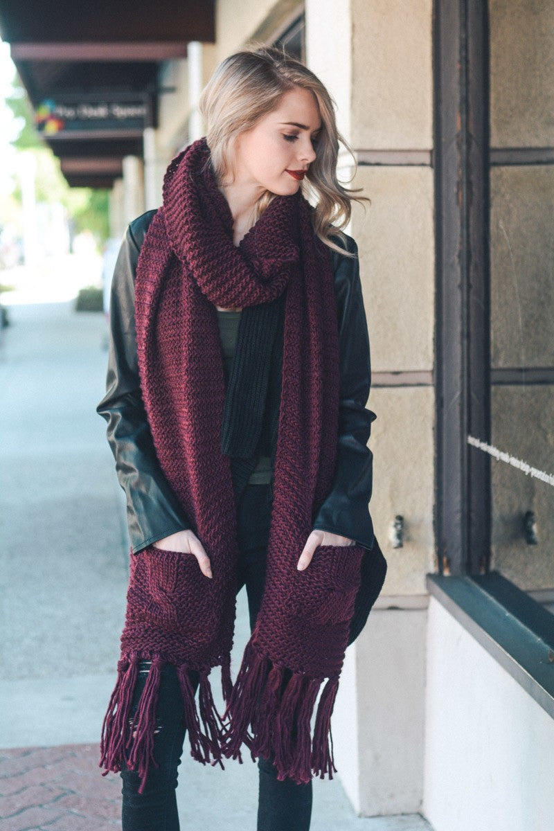 Goddess Chunky Scarf (Burgundy)